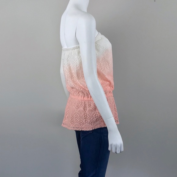 NEW {C&C California} Tropical Peach Ombre Knit Top - Picture 4 of 8